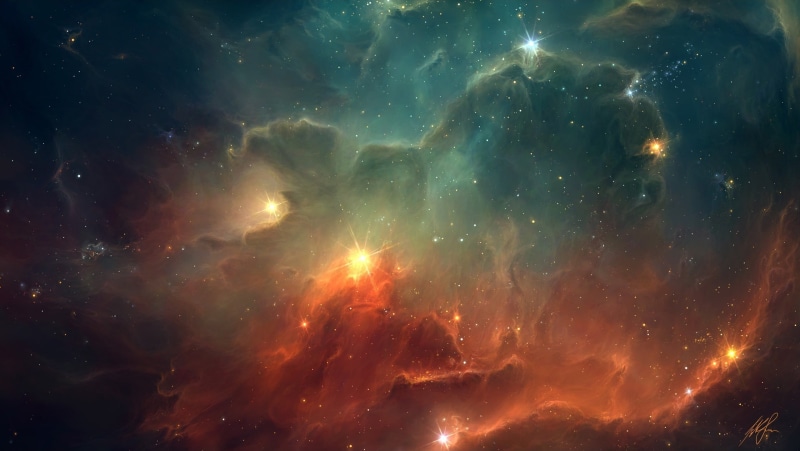 glowing, 2K, space, luminosity, beauty in nature, low angle view, outdoors, space art, scenics - nature, stars, sky, no people, nature, nebula, star - space