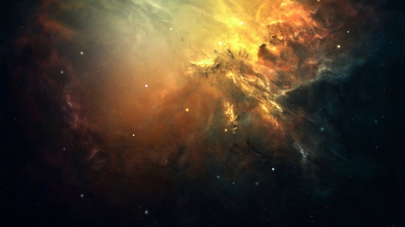 scenics - nature, nature, alien, infinity, milky Way, luminosity, digital art, science, glowing, 1080P, beauty in nature, constellation, black, orange color