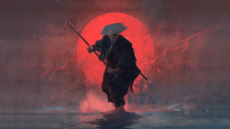 katana, samurai, warrior, fantasy art, artwork, 1080P