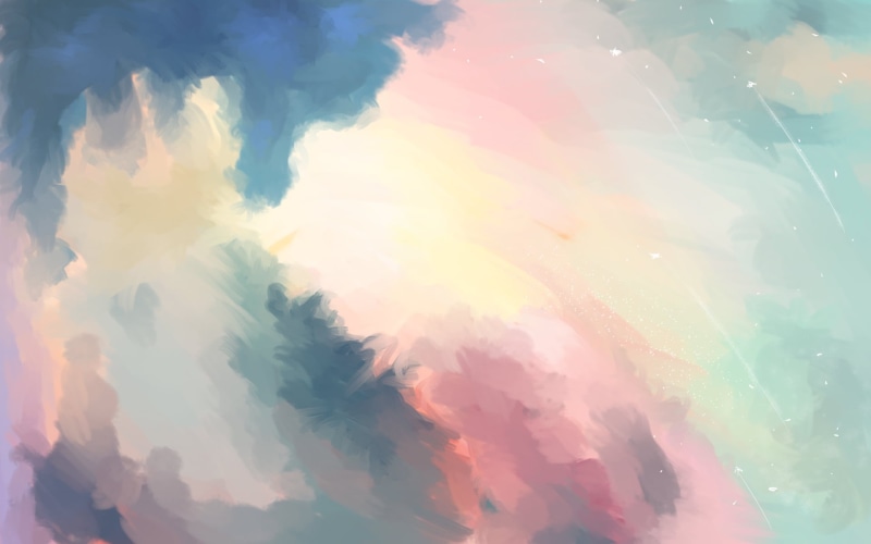 low angle view, outdoors, smoke - physical structure, abstract, multi colored, nature, tranquil scene, artwork, painting, abstract backgrounds, day, no people