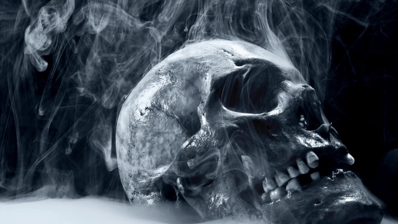 human representation, smoke, horror, bone, body part, artwork, white, spooky, human, human face, art and craft, human skeleton, digital art, halloween