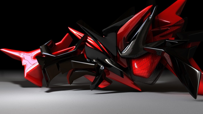 stiletto, close-up, 3D, digital art, shadow, studio shot, flooring, abstract, minimalism, no people, wealth, black, shoe, red, shiny, d, large group of objects