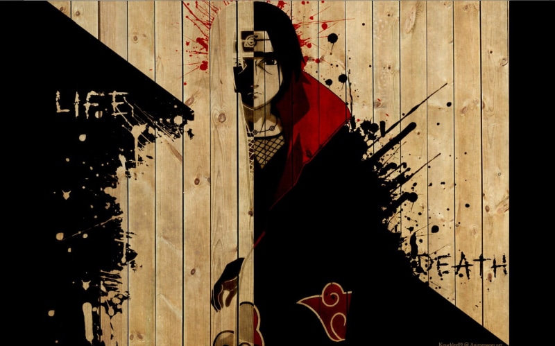 uchiha, nature, shadow, Naruto Shippuuden, illustration, shape, wood, built structure, old, no people, metal, Akatsuki, itachi, wall - building feature