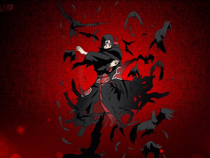 music, men, front view, males, musician, 720P, full length, performance, Uchiha Itachi, architecture, jumping, young adult, Naruto Shippuuden
