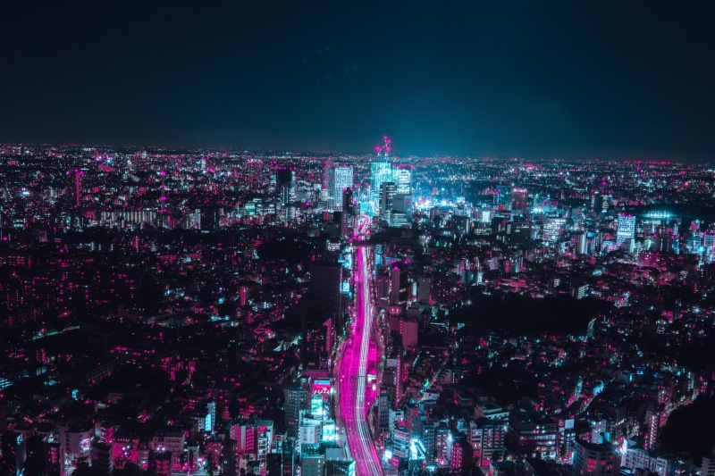 neon, urban Skyline, famous Place, city, modern, photo, city view, cityscape, aerial View, tokyo Prefecture, japan, building, office Building
