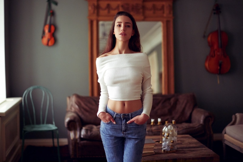 young Women, only Women, beautiful People, cheerful, living Room, adults Only, house, three quarter length, young Adult, looking At Camera, looking, top