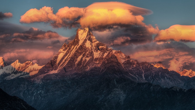 mountain, rock formation, scenics - nature, 1080P, sky, environment, non-urban scene, clouds, geology, physical geography, sunlight, cloudy, rock, nature