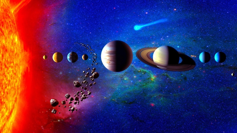 planetary system, uranus, earth, 1080P, space, mars, venus, neptune, asteroid, solar system, sun, pluto, space art, planets, universe, saturn, planet