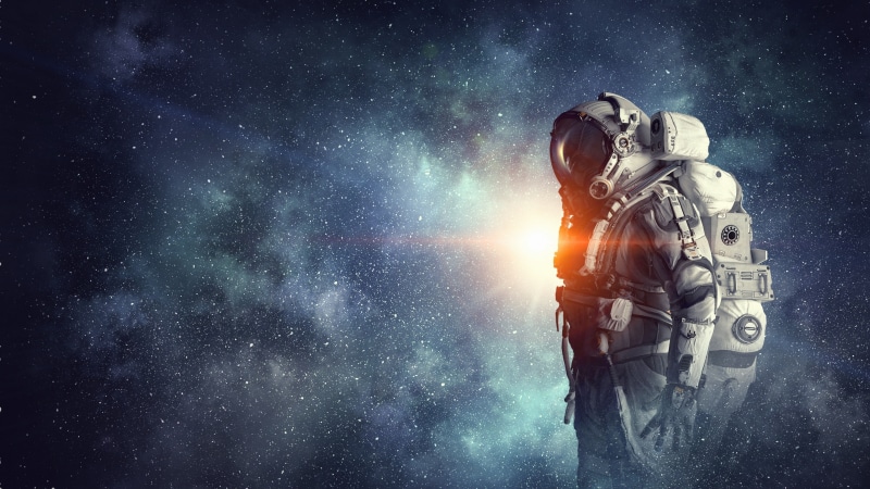sky, fantasy art, darkness, astronaut, universe, starry sky, outer space, stars, 4K, space, artwork, space art