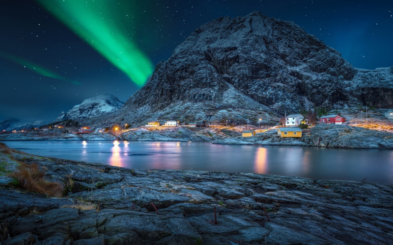 night, pc, sky, hd, tablet, phones, star, light, green, lofoten, polar, mobile, landscape, desktop, norway, 4K