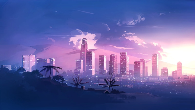 Synth, The city, Style, New Retro Wave, Illustration, Music, Landscape, Synthwave, 80s, 4K, Neon, Retrowave, 80s