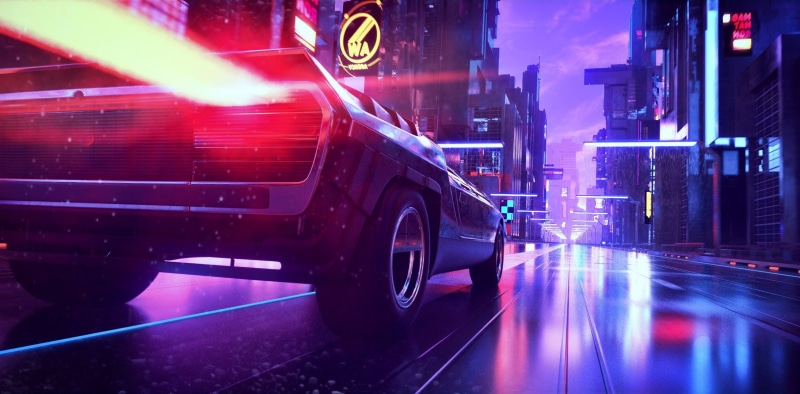 city, synthwave, street, cityscape, 1080P, vehicle, car, Retrowave
