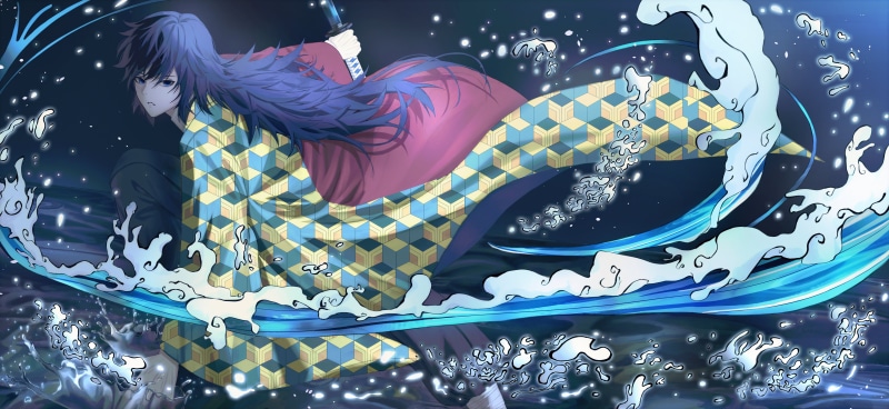 Boy, 5K, Giyuu Tomioka, Anime, Sword, Demon Slayer: Kimetsu no Yaiba
