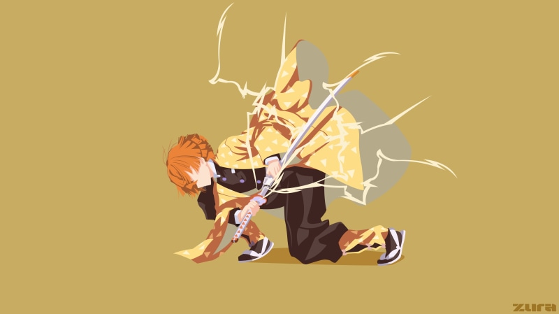 Demon Slayer: Kimetsu no Yaiba, Anime, 5K, Zenitsu Agatsuma
