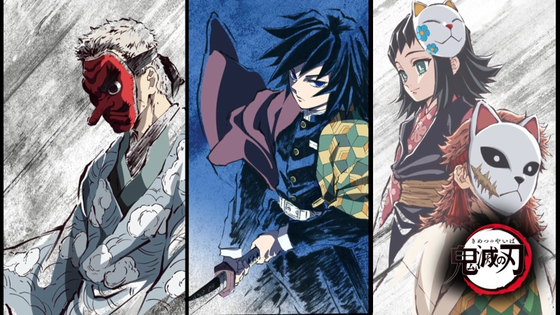 Sakonji Urokodaki, Makomo (Demon Slayer), Giyuu Tomioka, Anime, 4K, Sabito (Demon Slayer), Demon Slayer: Kimetsu no Yaiba