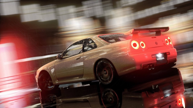 city, Need for Speed, no people, video games, Nissan Skyline GT-R, red, land vehicle, motion, transportation, Nissan, motor vehicle, car, speed, toy car