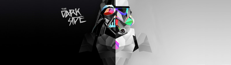 digital art, Darth Vader, abstract, multiple display, dark side, Star Wars, dual monitors, 4K, stormtrooper