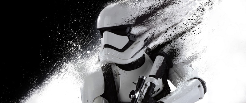 2K, star wars multiple display dual monitors monochrome stormtrooper