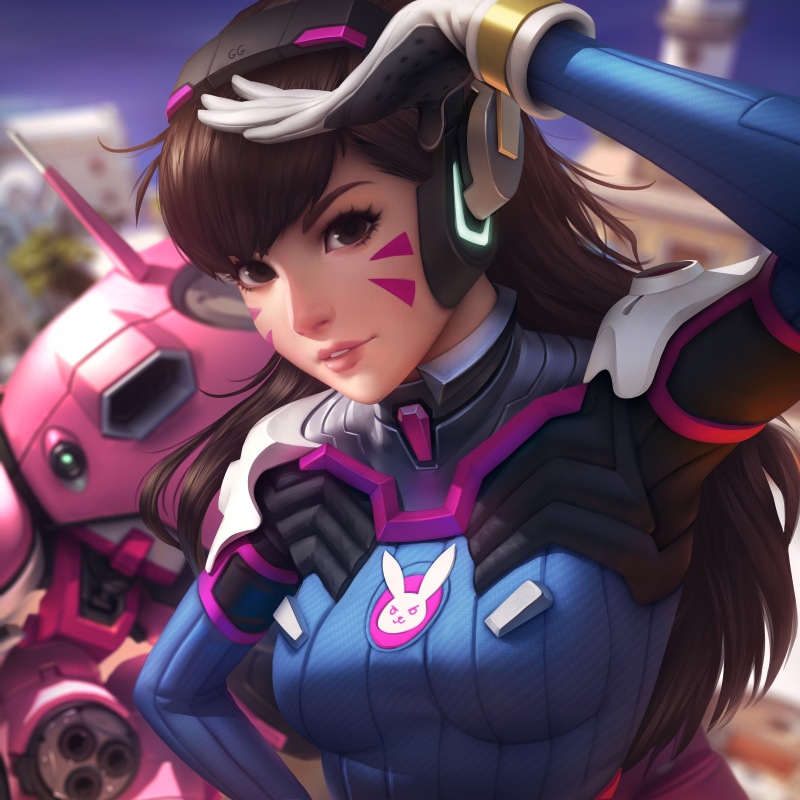 day, portrait, focus on foreground, innocence, females, child, women, long hair, costume, bodysuit, brown eyes, Overwatch, sunlight, 4K, one person
