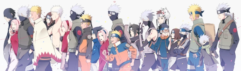 Naruto Uzumaki, Minato Namikaze, Rin Nohara, Sakura Haruno, 2K, Kakashi Hatake, Naruto, Itachi Uchiha, Sasuke Uchiha, Obito Uchiha