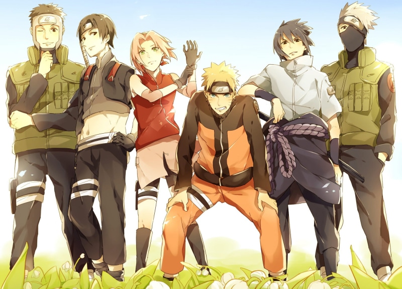 nature, men, Yamato (Naruto), helmet, Naruto Uzumaki, women, sunlight, Sasuke Uchiha, outdoors, teenager, art and craft, uniform, group of people, human representation