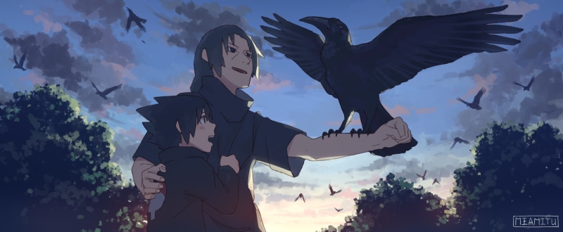 Naruto, Anime, Sasuke Uchiha, Itachi Uchiha, 2K