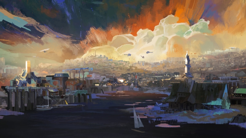 Disco Elysium, game art, artwork, digital, 4K, concept art, 4K, Aleksander Rostov, landscape