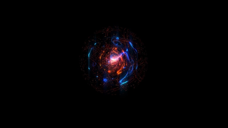 space and astronomy, single object, blue, multi colored, cut out, abstract, 2K, circle, illuminated, science, black background, dark, copy space, night