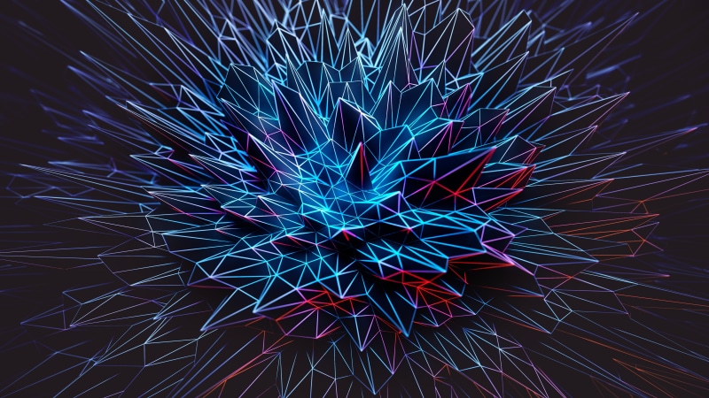 graphic design, electric blue, 3d, abstract art, spikes, digital art, darkness, 8k, 8K, blue, polygonal, low poly, 8k uhd, graphics, spike