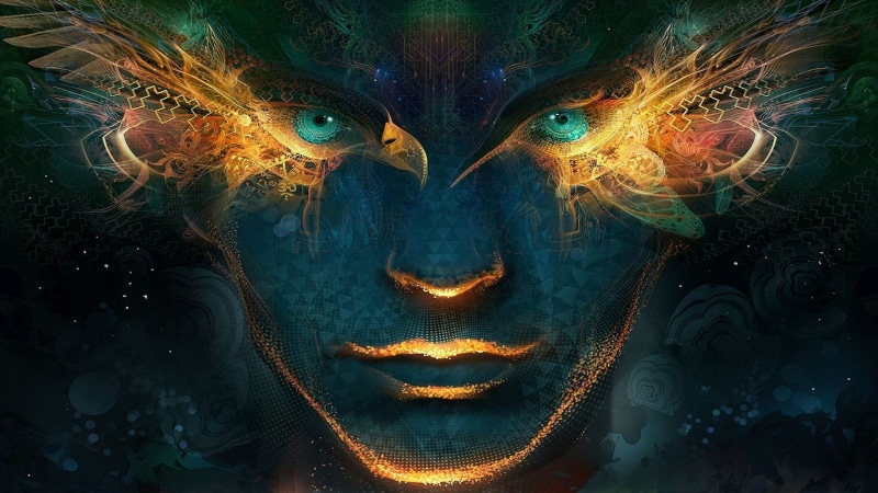 vibrant Color, colors, artwork, human body part, fantasy, dark, style, glowing, illuminated, beauty, multi Colored, digital art, green eyes, computer Graphic