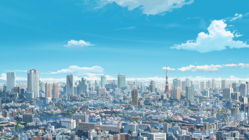 night, 4K, panoramic, settlement, sky, day, tower, urban Skyline, office building exterior, cloud - sky, crowd, Makoto Shinkai, landscape, bangkok, cityscape