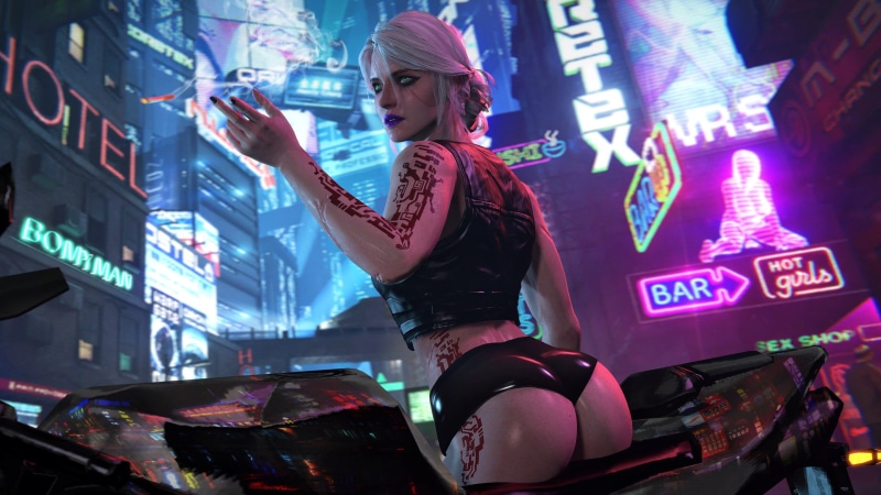 mid adult, CRIS, Fiction, built structure, Art, Cyberpunk 2077, city, women, The city, Cirilla fiona elen riannon, 2K, architecture, young women, illuminated