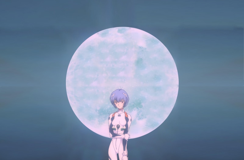 8K, Ayanami Rei, Neon Genesis Evangelion, Moon
