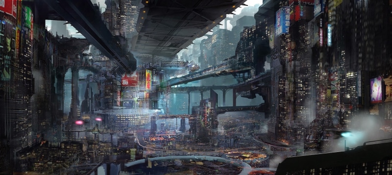 architecture, 1080P, science fiction, nature, modern, residential district, building exterior, no people, futuristic, transportation, financial district