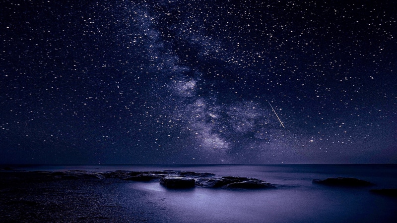  white, starry, galaxy, milky way, 4K, stars, sea, night, digital, purple