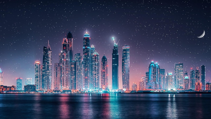 laptop, sky, night, ultra, mobile, starry, hd, tablet, phones, android, skyline, 1080P, dubai