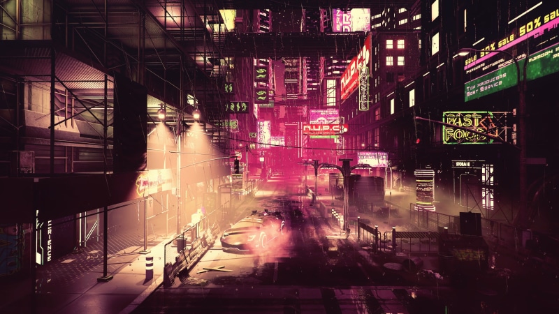 cyber, night, artwork, futuristic city, CGI, 4K, digital art, science fiction, cyberpunk, concept art, fan art, neo-tokyo, fantasy art, dystopian