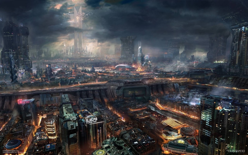highway, Remember Me, huangpu River, artwork, photography, sky, detailed, city, finance, outdoors, pollution, industrial, concept art, cyberpunk, travel