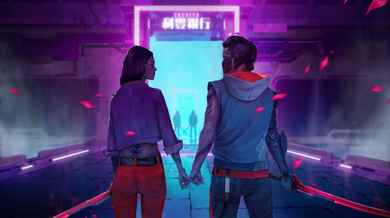 futuristic, lights, people, love, Chin Fong, cyberpunk, neon, fictional, cyber, drawing, 2K, digital painting, Nightclub, digital art, neon lights, artwork