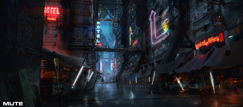 black, road, communication, outdoors, movies, building exterior, Berlin, lighting equipment, city, sign, artwork, gray, computer, wet, street, tower, transportation