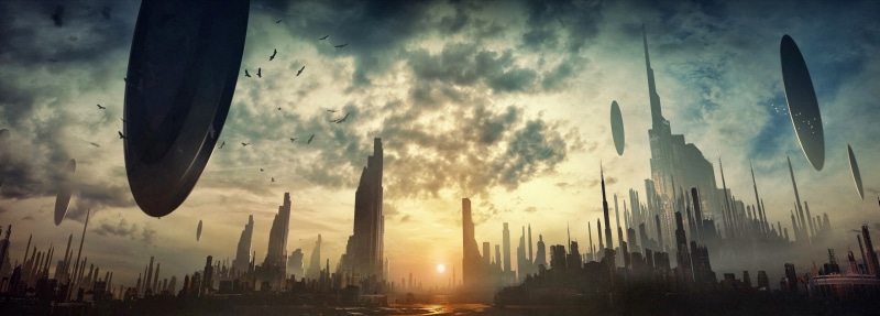 cloud - sky, digital art, building exterior, nature, built structure, financial district, sky, silhouette, tower, urban skyline, modern, skyscraper, architecture