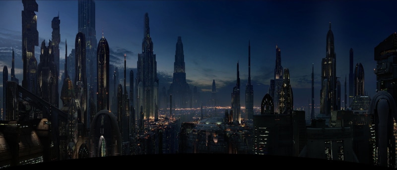 Star Wars, cityscape, Bladerunner, futuristic, science fiction, fantasy art, cyberpunk, 1080P, Coruscant, digital art, city