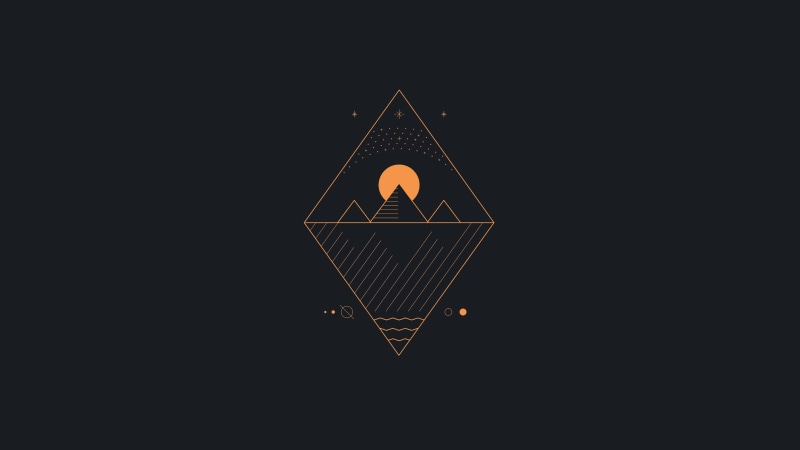 simple background, orange, minimalism, 4K, abstract