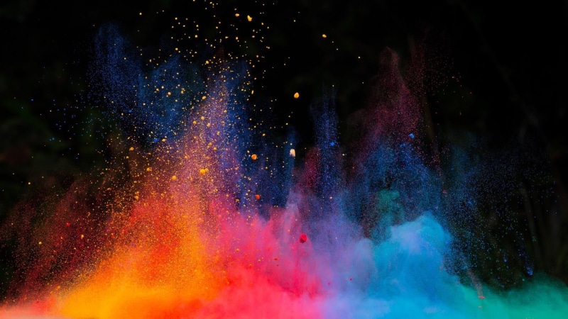 holi, motion, 1080P, talcum powder, city, powder, exploding, colorful, dust, special effects, red, arts culture and entertainment, celebration, glowing