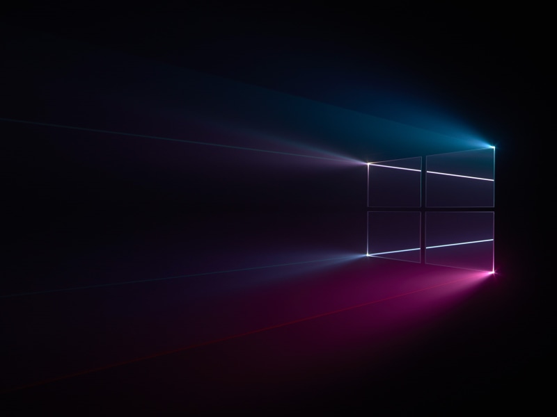 2K, Blue, Windows 10, Pink, Windows logo, Dark