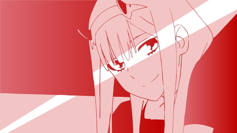 red, 2K, Darling in the FranXX, Zero Two (Darling in the FranXX), built structure, architecture, wall - building feature, no people, shadow, anime, sunlight