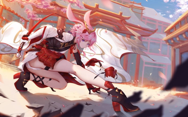 outdoors, arts culture and entertainment, shadow, glass - material, amusement park ride, 1080P, art and craft, sunlight, anime girls, low angle view, nature