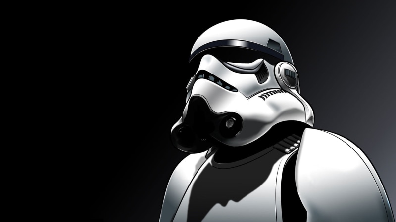 no people, black, shadow, white, still life, copy space, close-up, star, indoors, stormtrooper, illustration, male likeness, wars, sculpture, black background