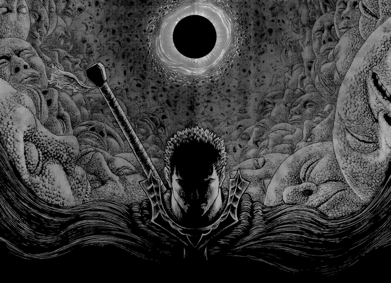 indoors, architecture, manga, human representation, craft, circle, Guts, 1080P, lifestyles, Berserk, creativity, real people, digital composite, art and craft