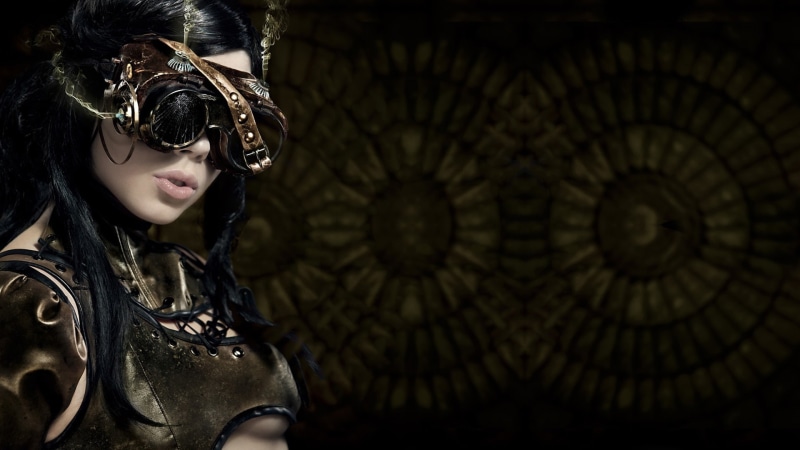 glasses, 1080P, virtual reality, steampunk, women